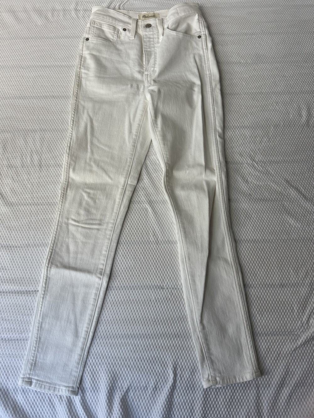 madewell 10 high rise skinny jeans white 27